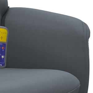 Massagesessel mit Hocker Dunkelgrau Samt
