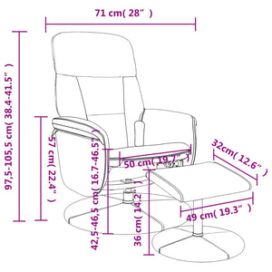 Massagesessel mit Hocker Dunkelgrau Samt