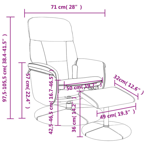 Massagesessel mit Hocker Dunkelgrau Samt