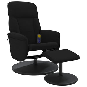 vidaXL Fauteuil de massage avec repose-pieds Velours Noir