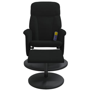 vidaXL Fauteuil de massage avec repose-pieds Velours Noir