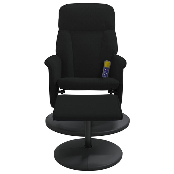 vidaXL Fauteuil de massage avec repose-pieds Velours Noir