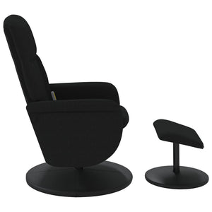 vidaXL Fauteuil de massage avec repose-pieds Velours Noir