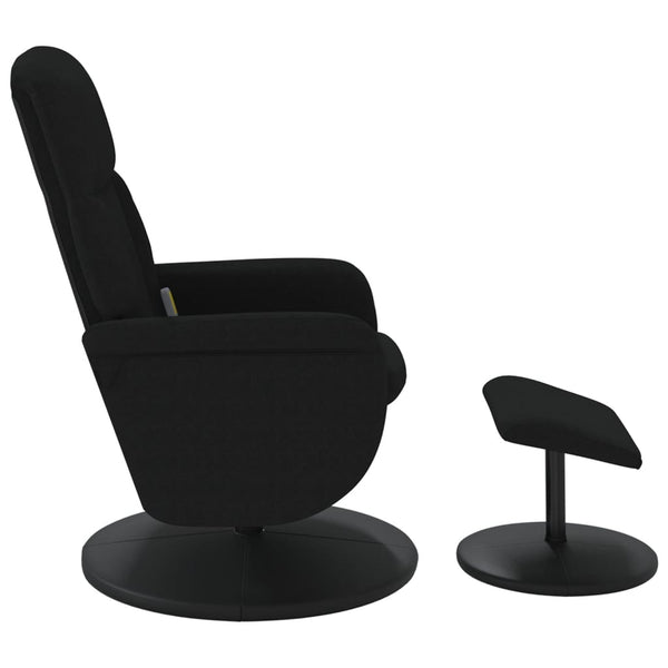 vidaXL Fauteuil de massage avec repose-pieds Velours Noir