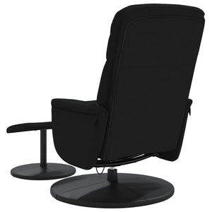 vidaXL Fauteuil de massage avec repose-pieds Velours Noir