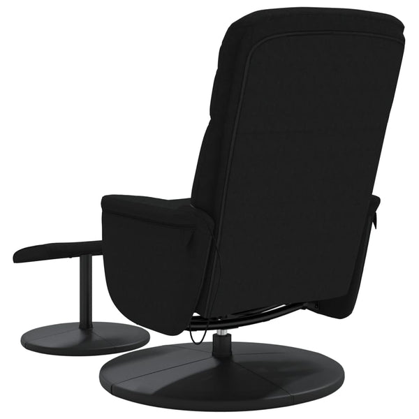 vidaXL Fauteuil de massage avec repose-pieds Velours Noir