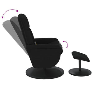vidaXL Fauteuil de massage avec repose-pieds Velours Noir