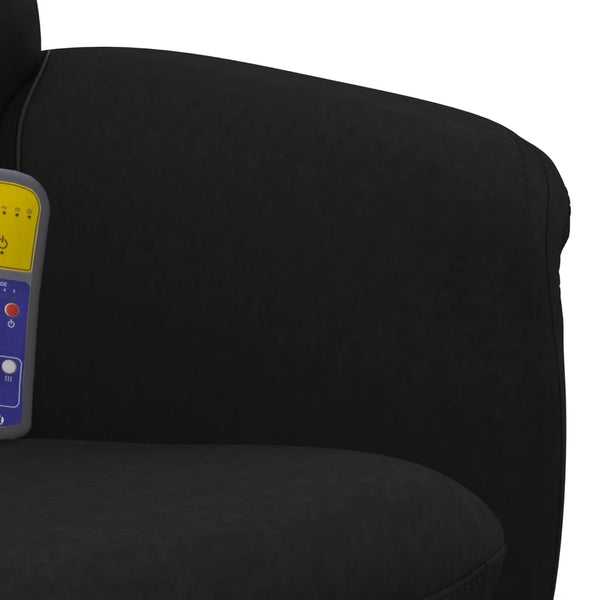 vidaXL Fauteuil de massage avec repose-pieds Velours Noir