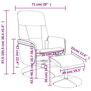 vidaXL Fauteuil de massage avec repose-pieds Velours Noir