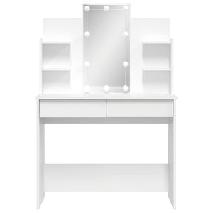 Schminktisch mit LED Weiß 96x40x142 cm