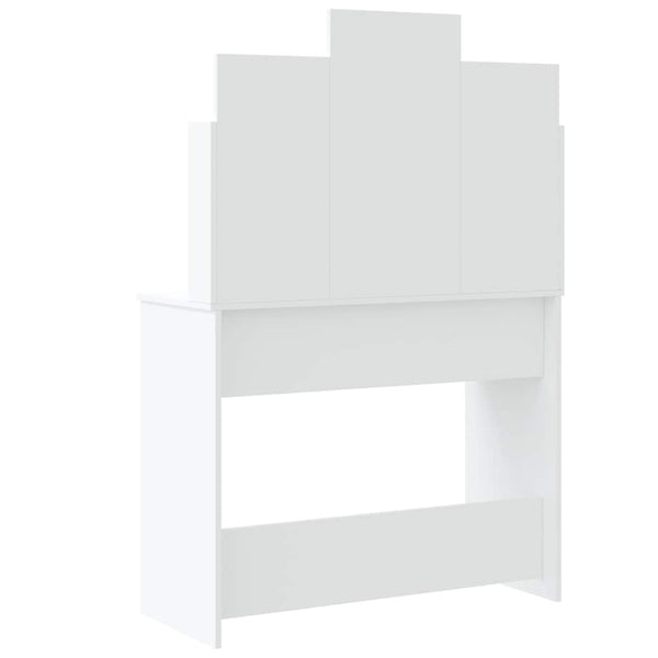 Schminktisch mit LED Weiß 96x40x142 cm