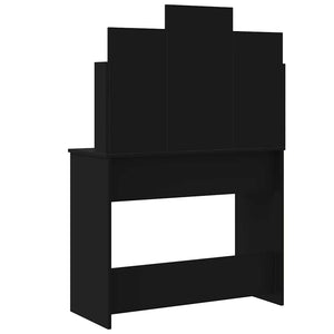 Schminktisch Schwarz mit LED-Beleuchtung 96 cm