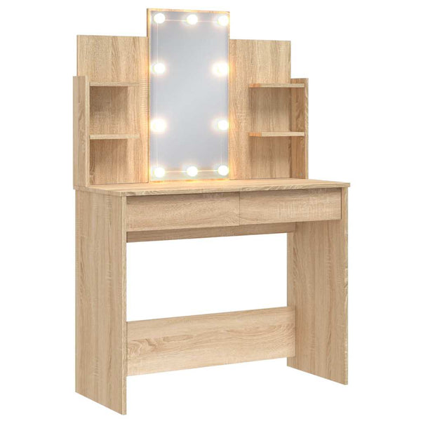 Schminktisch mit LED Sonoma-Eiche 96x40x142 cm