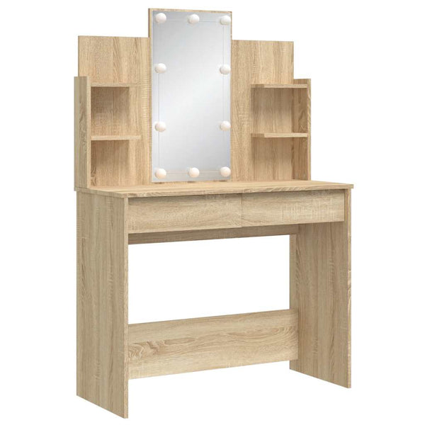 Schminktisch mit LED Sonoma-Eiche 96x40x142 cm