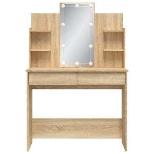 Schminktisch mit LED Sonoma-Eiche 96x40x142 cm