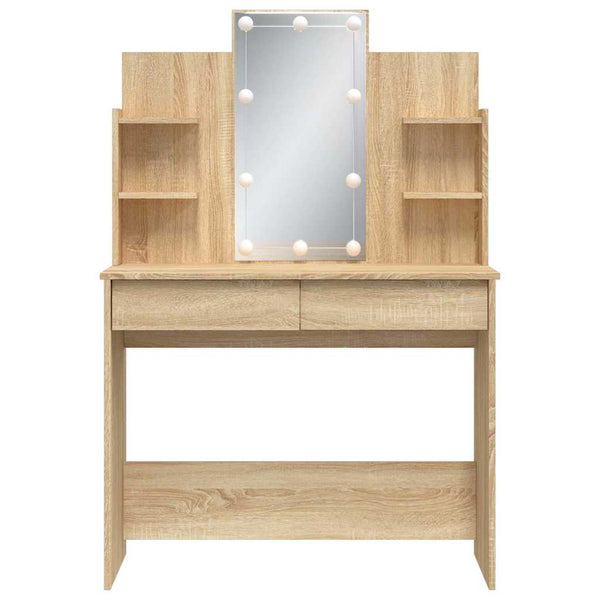 Schminktisch mit LED Sonoma-Eiche 96x40x142 cm