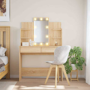 Schminktisch mit LED Sonoma-Eiche 96x40x142 cm