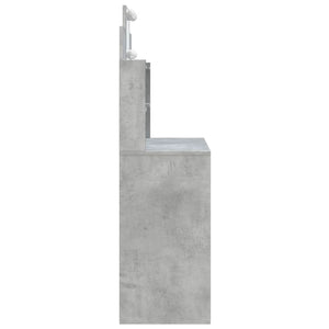 Schminktisch mit LED Betongrau 96x40x142 cm