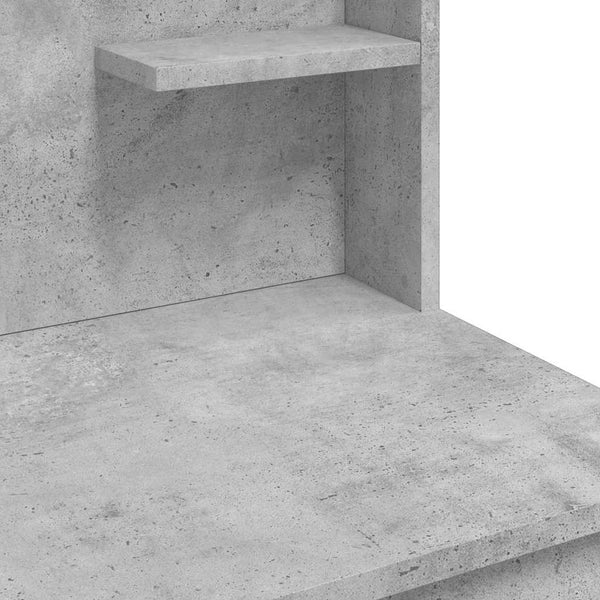 Schminktisch mit LED Betongrau 96x40x142 cm
