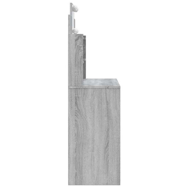Schminktisch mit LED Grau Sonoma 96x40x142 cm