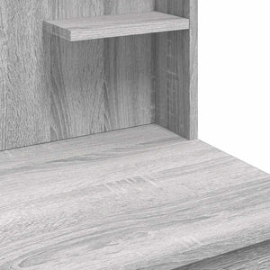 Schminktisch mit LED Grau Sonoma 96x40x142 cm