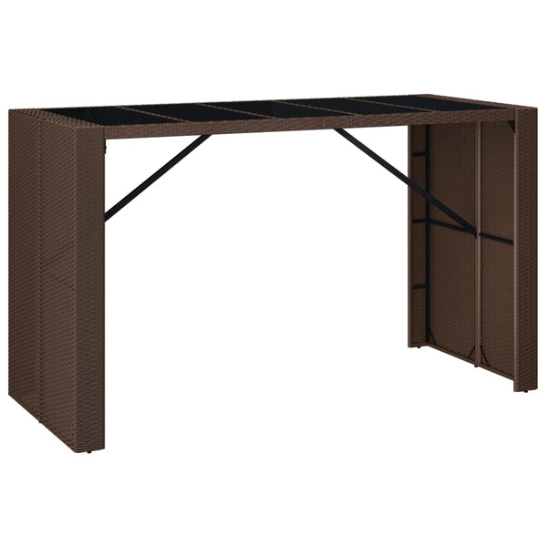 vidaXL Ensemble de bar de jardin 7 pièces avec coussins en résine tressée marron