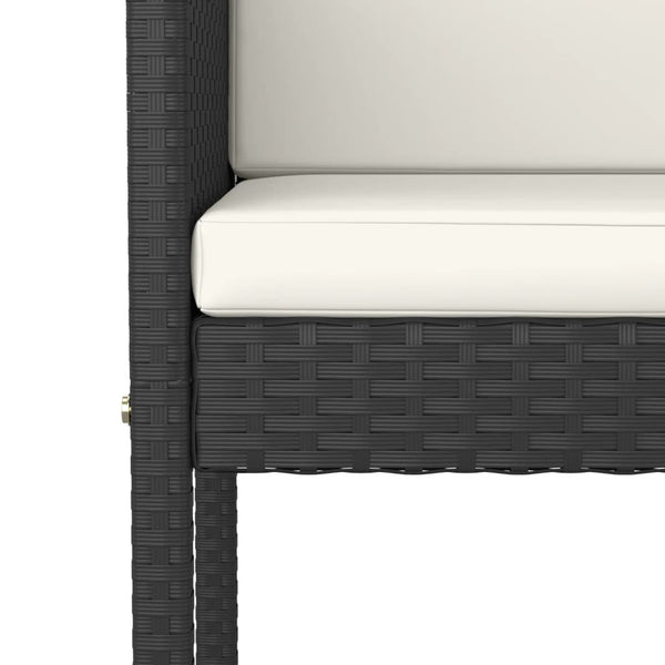 vidaXL Ensemble de bar de jardin 5 pcs avec coussins noir résine tressée