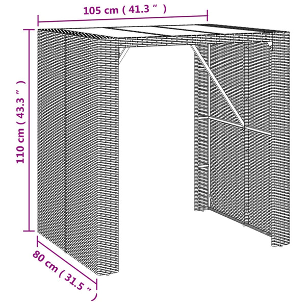 vidaXL Ensemble de bar de jardin 5 pcs avec coussins noir résine tressée