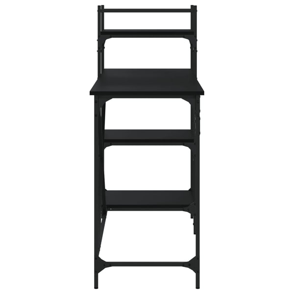 Computertisch mit Regal, Schwarz, 120 cm