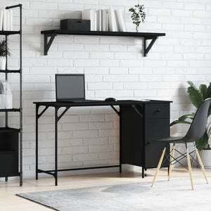 Schwarzer Computertisch 131 cm
