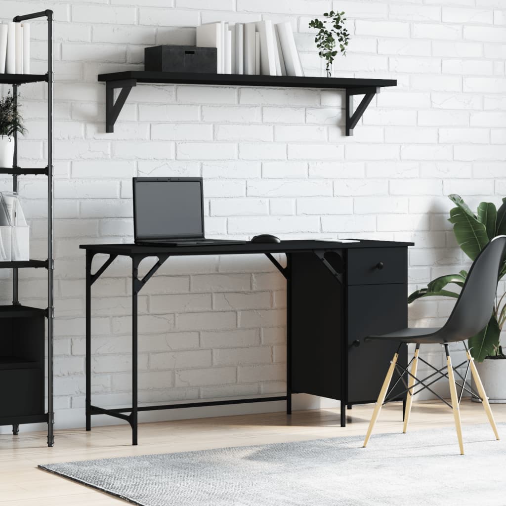 Schwarzer Computertisch 131 cm