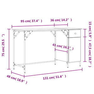 Computertisch Räuchereiche 131 cm