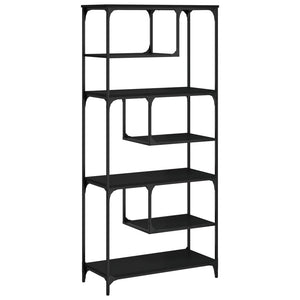 Schwarzes Bücherregal 81x36x176 cm