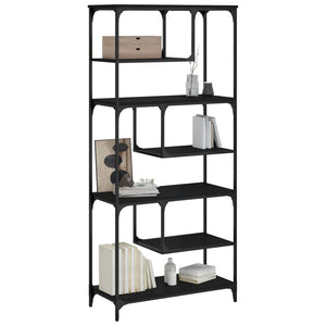 Schwarzes Bücherregal 81x36x176 cm
