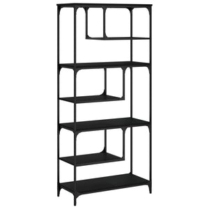Schwarzes Bücherregal 81x36x176 cm