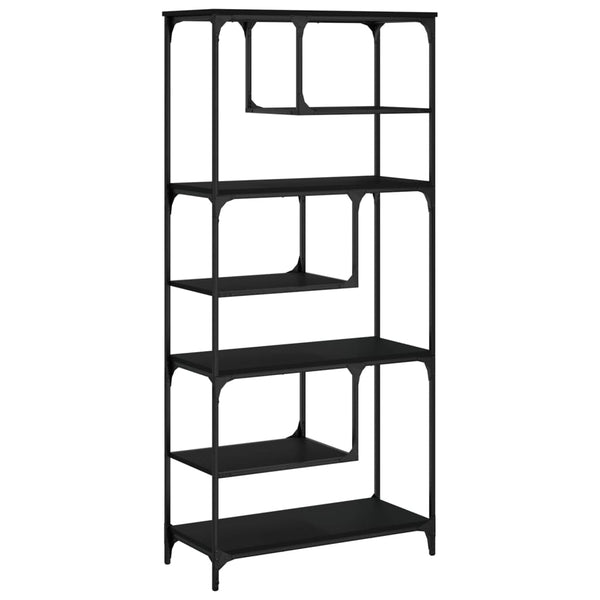 Schwarzes Bücherregal 81x36x176 cm