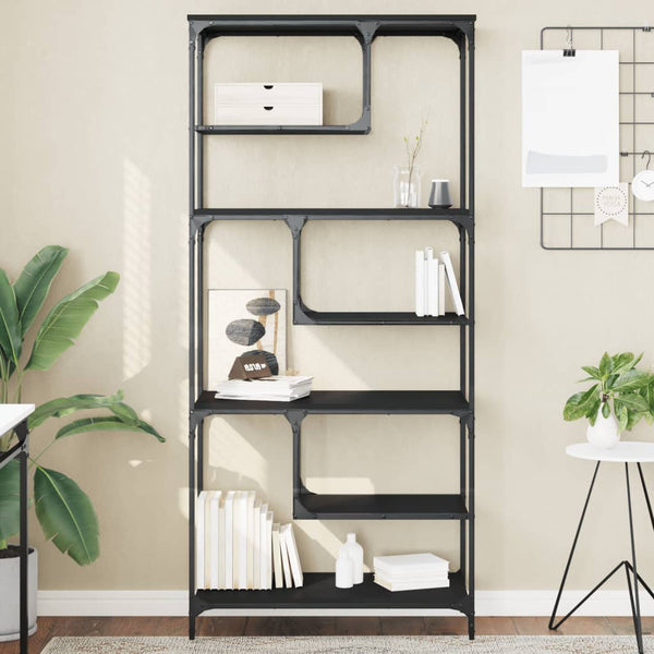 Schwarzes Bücherregal 81x36x176 cm