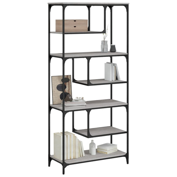 Bücherregal Grau Sonoma 81x36x176 cm