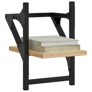 Wandregale mit Stangen Sonoma Eiche 2er Set