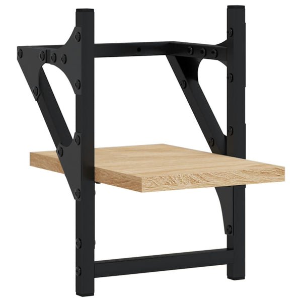 Wandregale mit Stangen Sonoma Eiche 2er Set