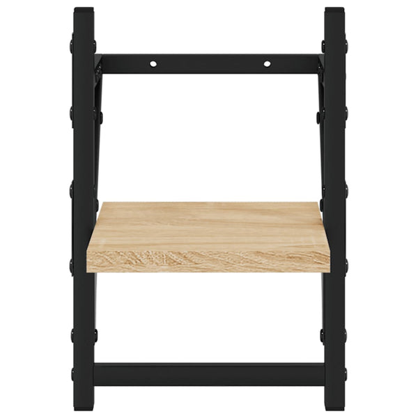 Wandregale mit Stangen Sonoma Eiche 2er Set