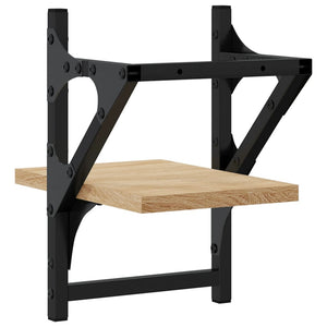 Wandregale mit Stangen Sonoma Eiche 2er Set