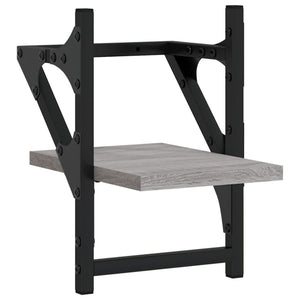 Wandregale mit Stange Grau Sonoma 2er Set