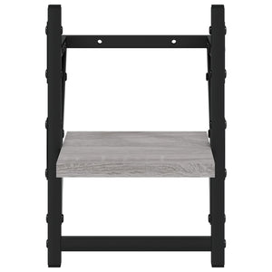 Wandregale mit Stange Grau Sonoma 2er Set