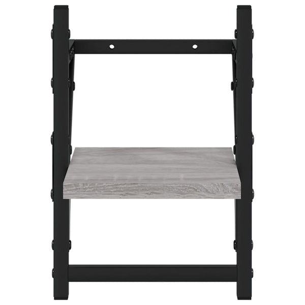 Wandregale mit Stange Grau Sonoma 2er Set