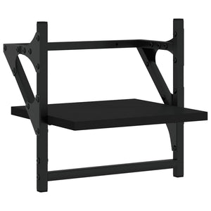 Wandregale mit Stange, 2er Set, Schwarz