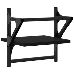 Wandregale mit Stange, 2er Set, Schwarz
