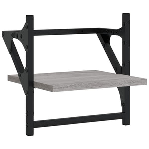 Wandregale mit Stange, 2er Set Grau