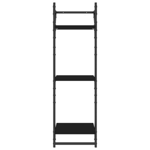 Wandregale mit Stange, 2er Set, Schwarz