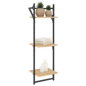 Wandregale Sonoma Eiche mit Stangen, 2er Set